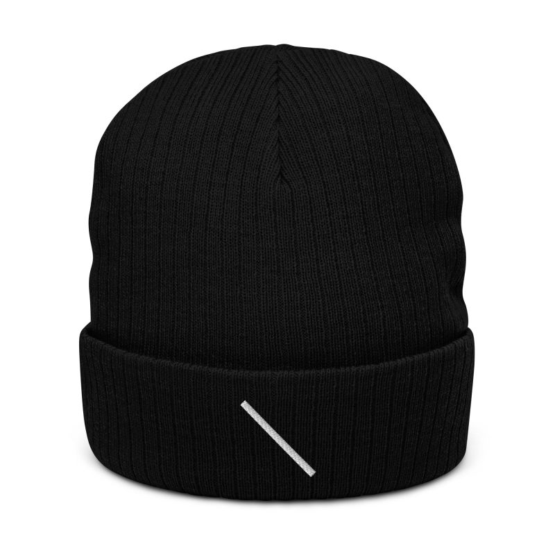 ribbed knit beanie black front 6491f8bca31e8