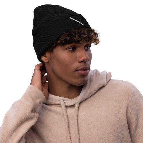 ribbed knit beanie black front 6491f8bccf5ff