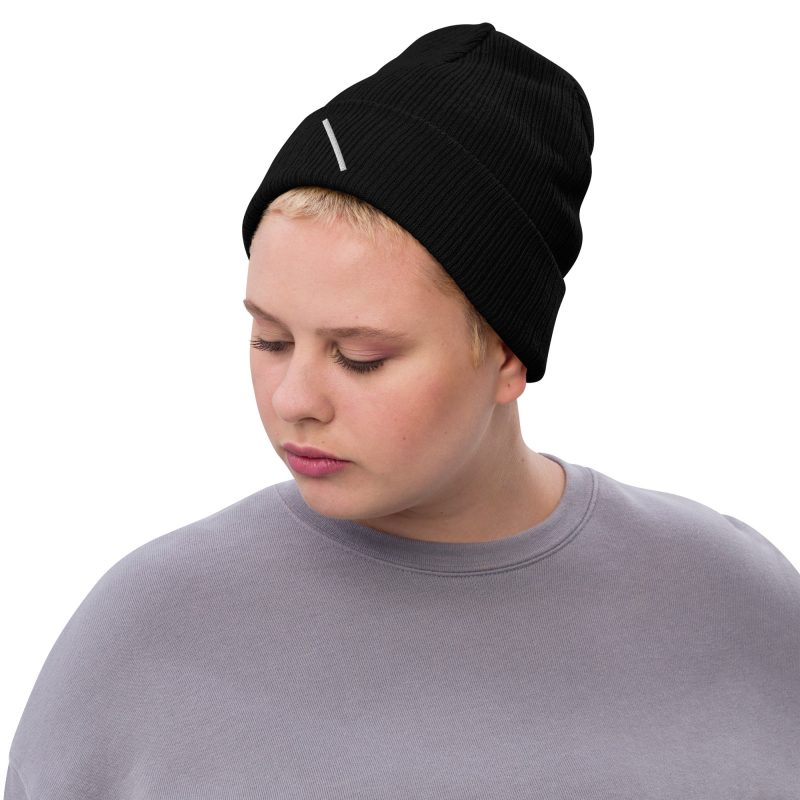 ribbed knit beanie black front 6491f8bccf651