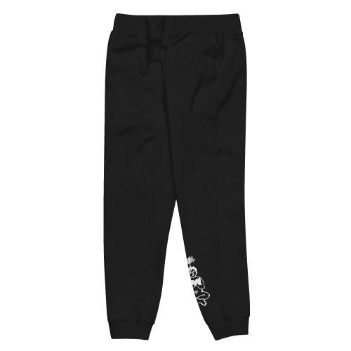 unisex fleece sweatpants black front left 647548934e938